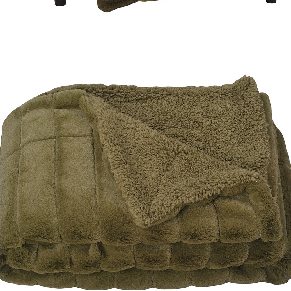 Sherpa Micro Mink Reversible Throw Blanket - Picture 2 of 2